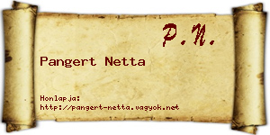 Pangert Netta névjegykártya